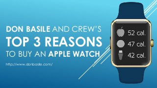 DON BASILE AND CREW’S
TOP 3 REASONS
TO BUY AN APPLE WATCH
http://www.donbasile.com/
 