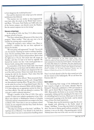 Donald J. Blum '45: A Seaman's Tale: Survivor of the USS Indianapolis