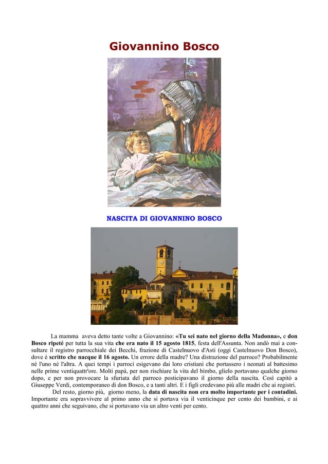 La Vita di Don bosco