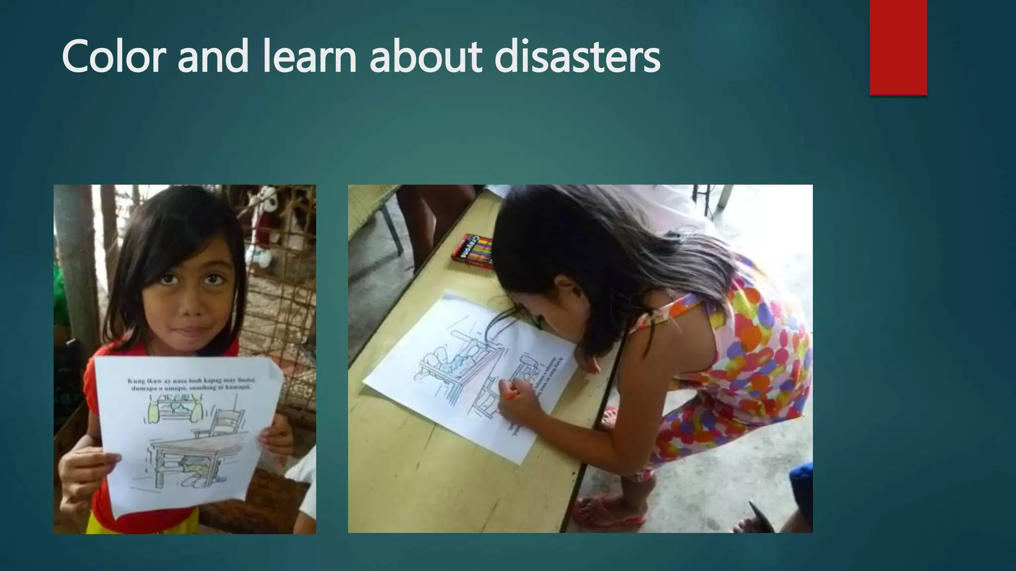 Color and learn about disasters