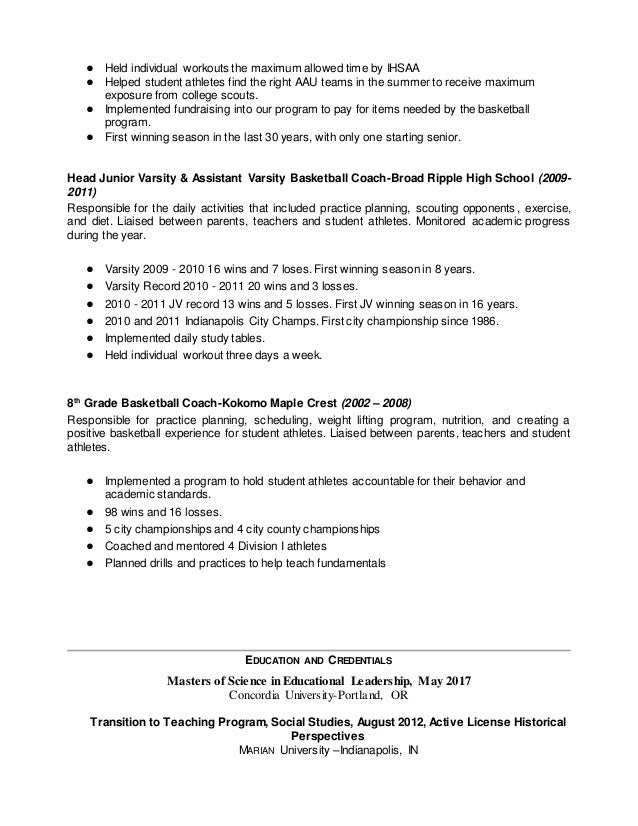 Don Bowling Coaching Portfolio