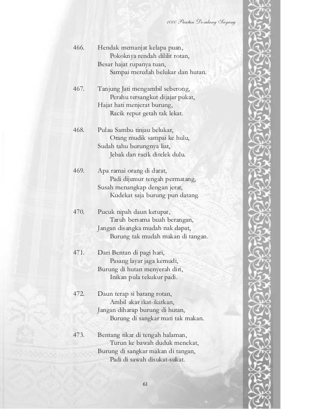 Dondang Sayang Dan Pantun