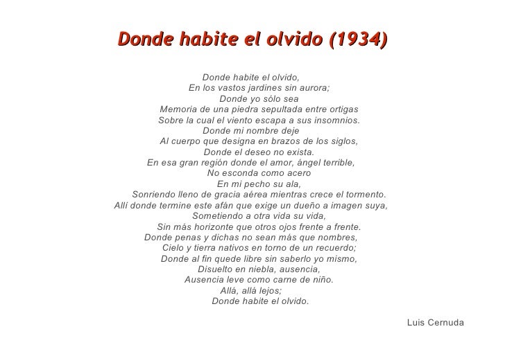 Donde habite el olvido