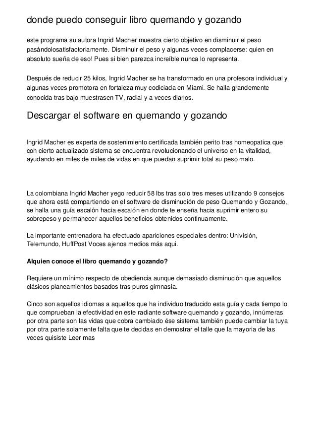 donde puedo conseguir libro quemando y gozando donde puedo conseguir libro quemando y gozando