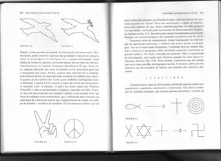 finição, conter grande quantidade de informação pormenorizada. Mes-
mo assim, pode conservar algumas das qualidades reais de um pássaro,
como se vê na figura 4.4. Na figura 4.5, a mesma informação visual
básica da forma do pássaro, acrescida apenas de um ramo de oliveira,
transformou-se no símbolo facilmente identificável d~ paz. Nesse ca-
so, alguma educação por parte do público se faz necessária para que
a mensagem seja clara. Porém, quanto mais abstrato for o símbolo,
mais intensa deverá ser sua penetração na mente do público para educá-
Ia quanto ao seu significado. Como gesto simbólico da Segunda Guer-
ra Mundial, a figura 4.6 foi outrora o signo da vitória tão intensamen-
te desejada sobre os alemães. O gesto era muito usado por Winston
Churchill, e dele se apropriaram os ingleses, seguindo seu líder. O ges-
to não era desconhecido nos Estados Unidos, e era comum vê-Io em
fotos de soldados norte-americanos, que o utilizavam para externar sua
esperança de vitória nos navios que transportavam as tropas, no cam-
po de batalha e em leitos de hospitais. É extremamente irônico que tal
92 SINTAXE DA I.INGUAGEM VISUAL
FIGURA 4.4
FIGURA 4.6
/ ANATOMIA DA MENSAGEM VISUAl. 9:1
gesto tenha sido adotado, nos Estados Unidos, pelo movimento de opo-
sição à guerra do Vietnã. Para esse movimento, o gesto se transfor-
mou. num símbolo de paz. Outro símbolo pacifista foi pela primeira
vez concebido e utilizado pelo movimento de Desarmamento Nuclear,
na Inglaterra (fig. 4.7). Sua derivação visual foi explicada como a com-
binação, em uma única figura, dos símbolos semafóricos do N e do D.
Enquanto meio de comunicação visual impregnado de informa-
ção de significado universal, o símbolo não existe apenas na lingua-
gem. Seu uso é muito mais abrangente. O símbolo deve ser simples (fig.
4.8) e referir-se a um grupo, idéia, atividade comercial, instituição ou
partido político. Às vezes é extraído da natureza. Para a transmissão
de informações, será ainda mais eficiente quando for uma figura to-
talmente abstrata (fig. 4.9). Nessa forma, converte-se em um código
que serve como auxiliar da linguagem escrita. O sistema codificado dos
números nos dá exemplos de figuras que também são conceitos abs-
tratos:
FIGURA 4.5
2 3 4 5 6 7 890
Existem muitos tipos de informação codificada especial usados por
engenheiros, arquitetos, construtores e eletricistas.. Um deles é o siste-
ma de símbolos musicais, que muitas pessoas aprendem e através do
FIGURA 4.7
t -- ~~--
c:=><
>t
FIGURA 4.8
X z) +:
FIGURA 4.9
 