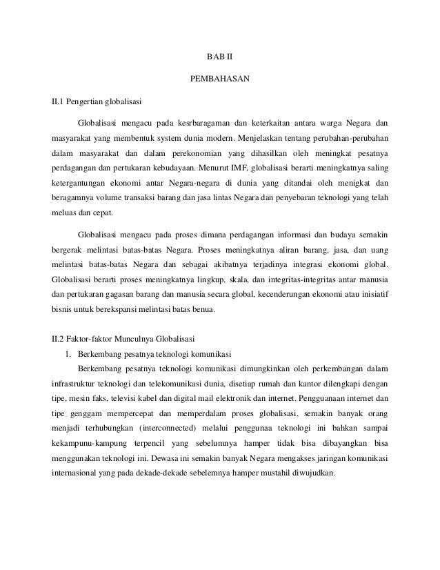 Makalah Kewarganegaraan Tentang Globalisasi Dan Hubungannya Dengan Ke
