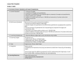 DONE - Mathematics 4 Lesson-Plan.docx for grade 4 | PPT