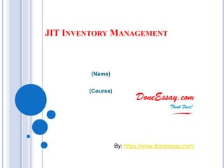 Just In Time (jit) inventory management | PPTX