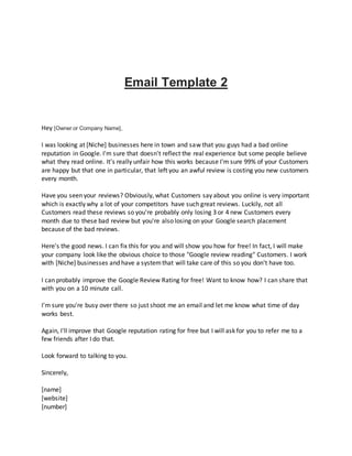 Kenny Cannon | Done for you Google Review Lead Gen Templates | PDF
