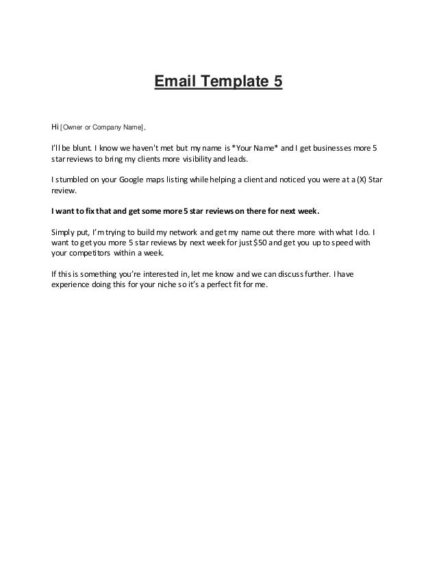 email listing template