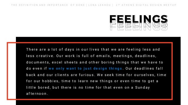 Done Is Better Than Perfect