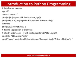 Introduction to Python Basics Programming | PPT