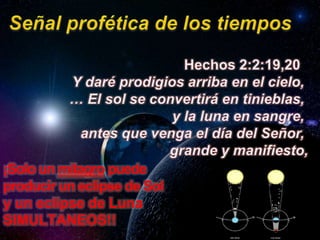 ¡Solo un milagro puede
producir un eclipse de Sol
y un eclipse de Luna
SIMULTANEOS!!
 