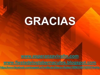 GRACIAS

         www.esperanzavivafm.com
  www.fiestadelostabernaculos.blogspot.com
https://www.facebook.com/pages/La-Familia-de-Dios-en-Rubio/192963340742935?fref=ts
 