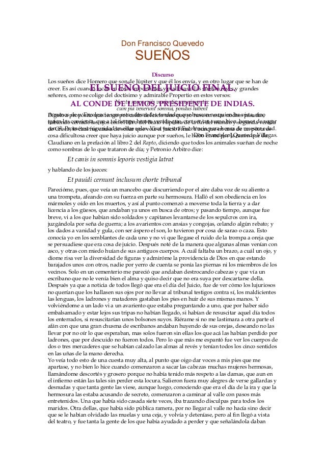 Don francisco quevedo sueños