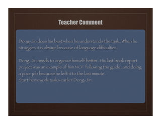 Student Led Conference - Dong Jins