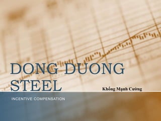 DONG DUONG
STEEL
INCENTIVE COMPENSATION
Khổng Mạnh Cường
 