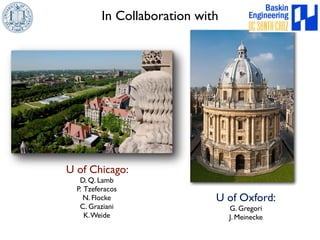 In Collaboration with 
U of Chicago: 
D. Q. Lamb 
P. Tzeferacos 
N. Flocke 
C. Graziani 
K. Weide 
U of Oxford: 
G. Gregori 
J. Meinecke 
 