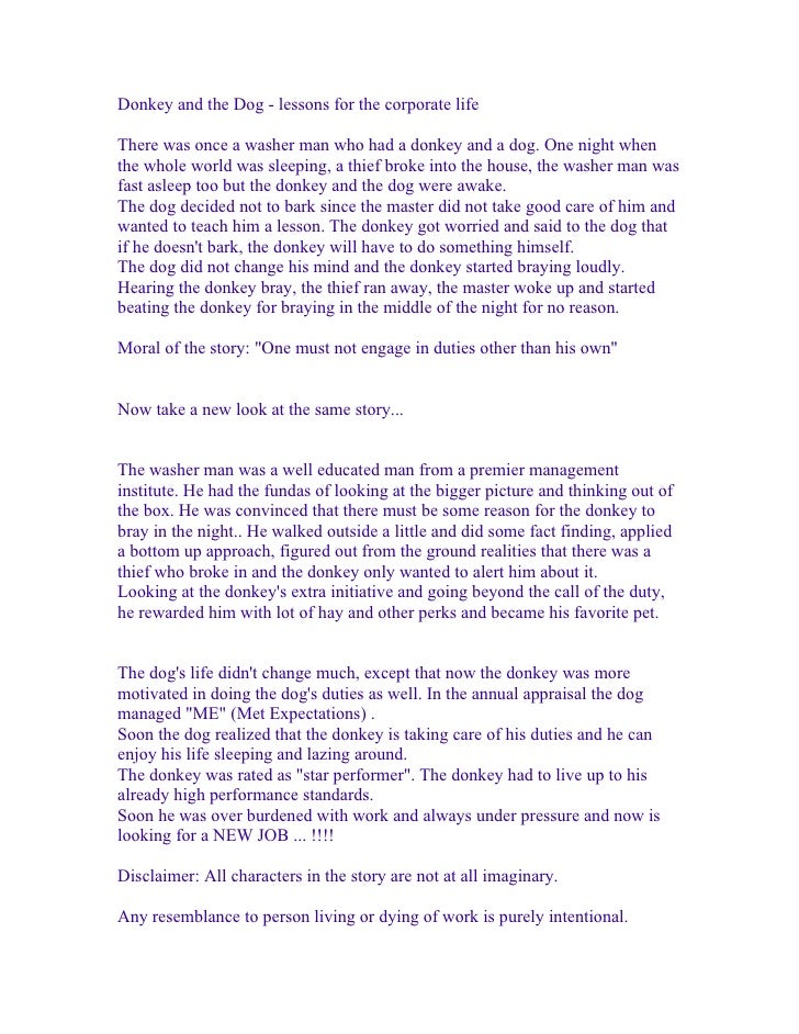 the donkey and the dog story