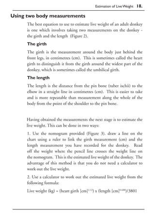 A Guide to Live Weight Estimation and Body Condition Scoring of Donkeys ...
