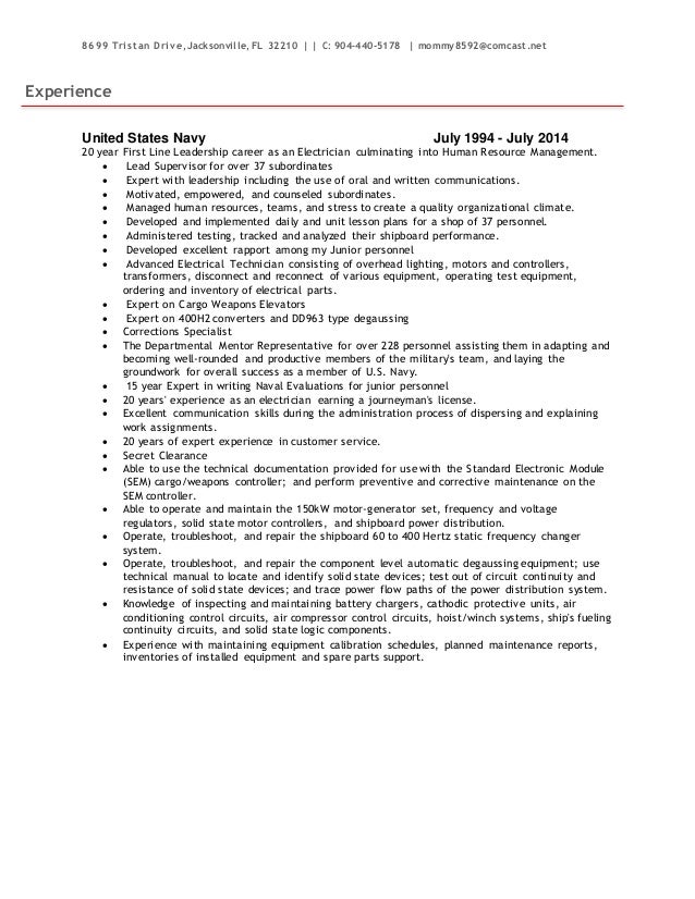 donna griffin electrician resume navy personnel specialist resume