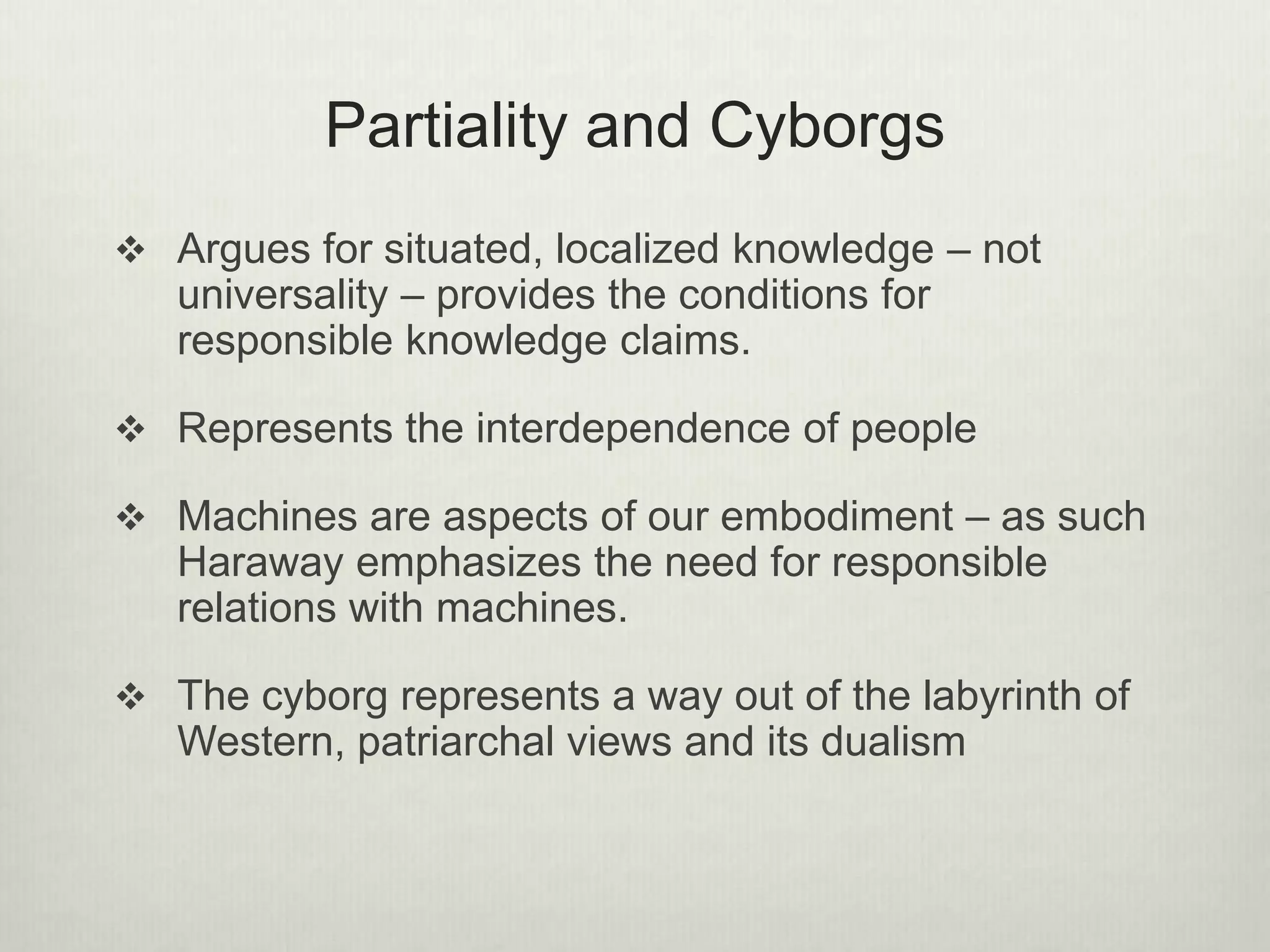 donna haraway the cyborg manifesto