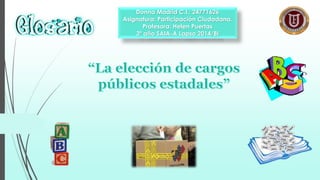 Donna Madrid C.I.: 24771626 
Asignatura: Participación Ciudadana. 
Profesora: Helen Puertas 
3º año SAIA-A Lapso 2014/BI 
 