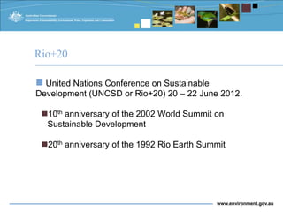 Donna Petrachenko - Presentation - Australia at Rio+20 Seminar | PPTX