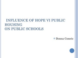   INFLUENCE OF HOPE VI PUBLIC HOUSING  ON PUBLIC SCHOOLS   ,[object Object]