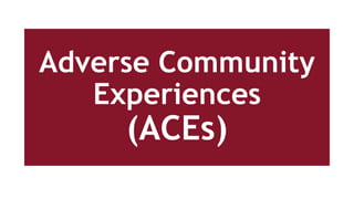 Adverse Community
Experiences
(ACEs)
 