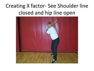 Creating X factor- See Shoulder line
closed and hip line open
 