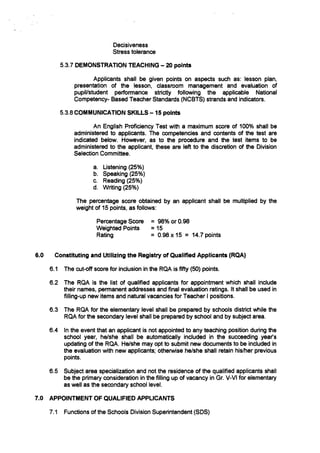 Do no. 12, s. 2012 revised guideline on hiring of teacher
