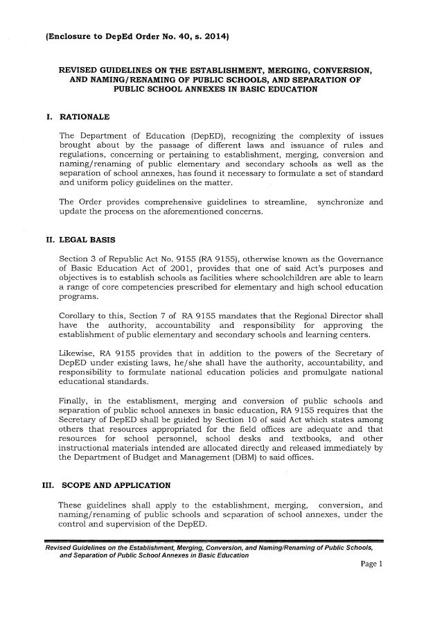 Revised Guidelines On The Establishment Merging Conversion