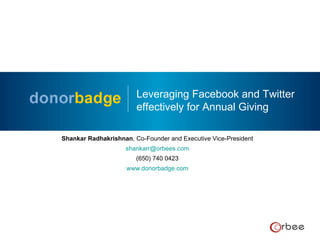 Leverage social networks to increase Annual Giving 