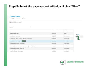 Step #5: Select the page you just edited, and click “View”
 