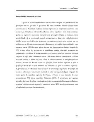 Donos De Terras E Escravos No Paraná