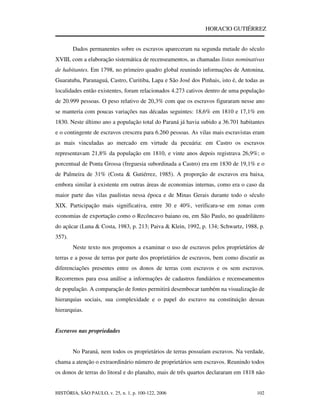 Donos De Terras E Escravos No Paraná