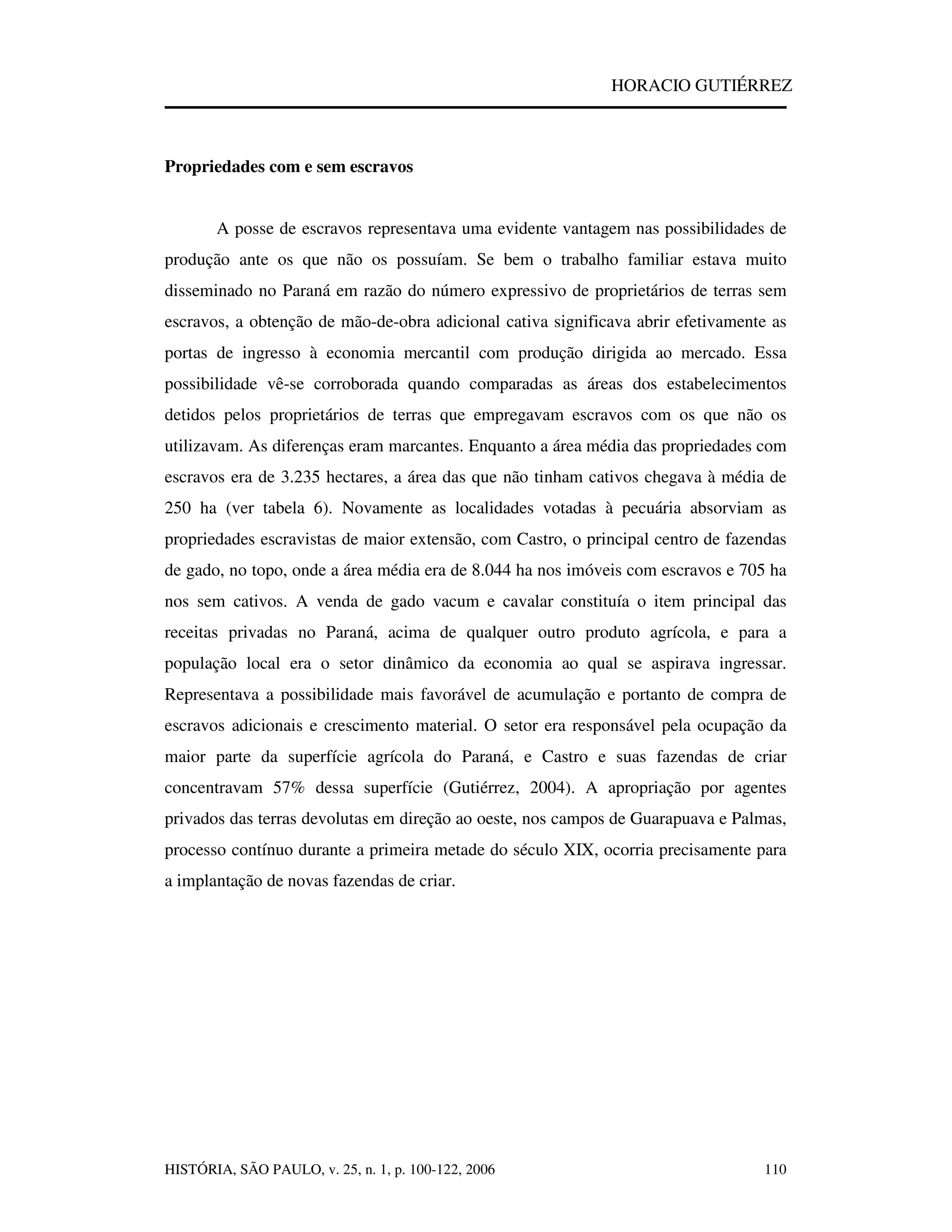 Donos De Terras E Escravos No Paraná