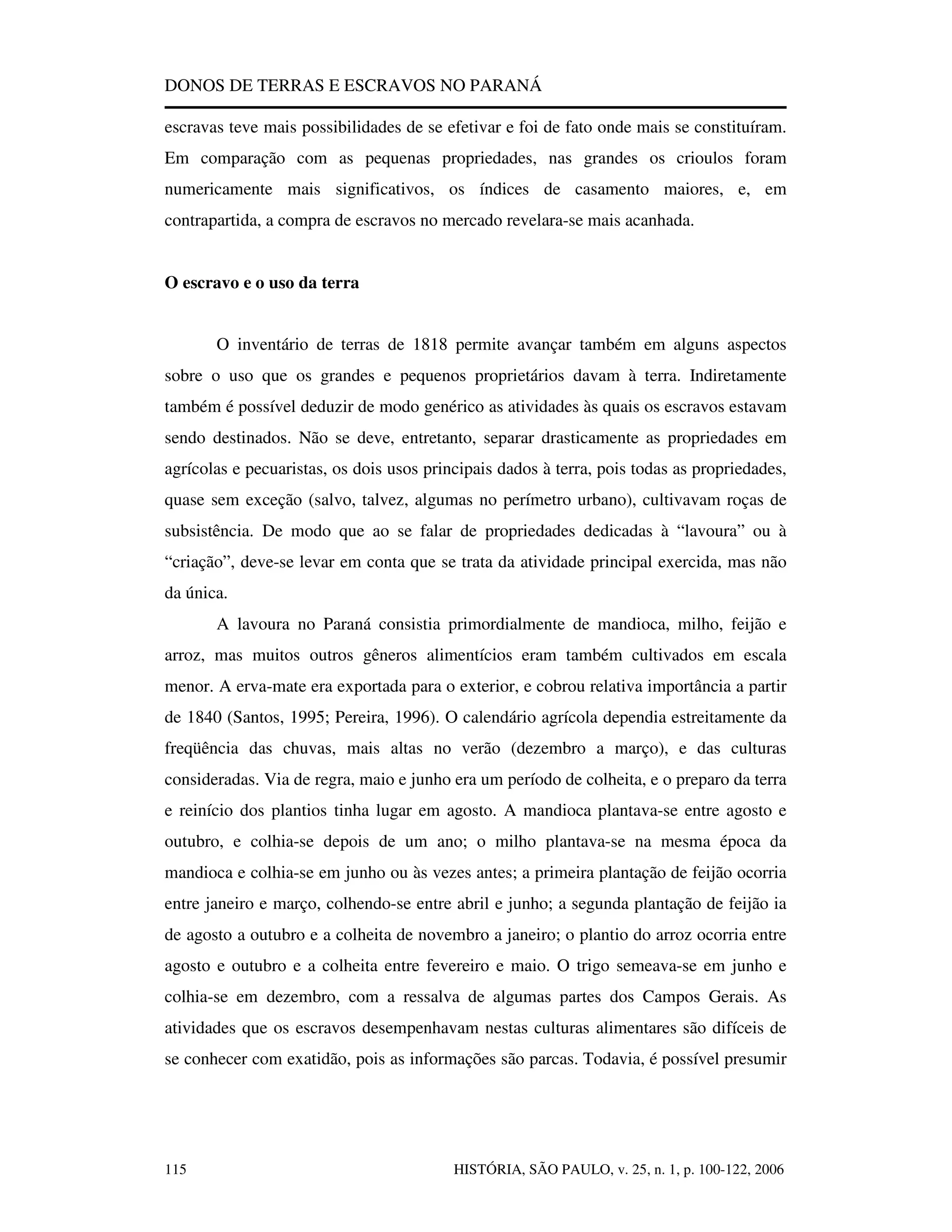 Donos De Terras E Escravos No Paraná