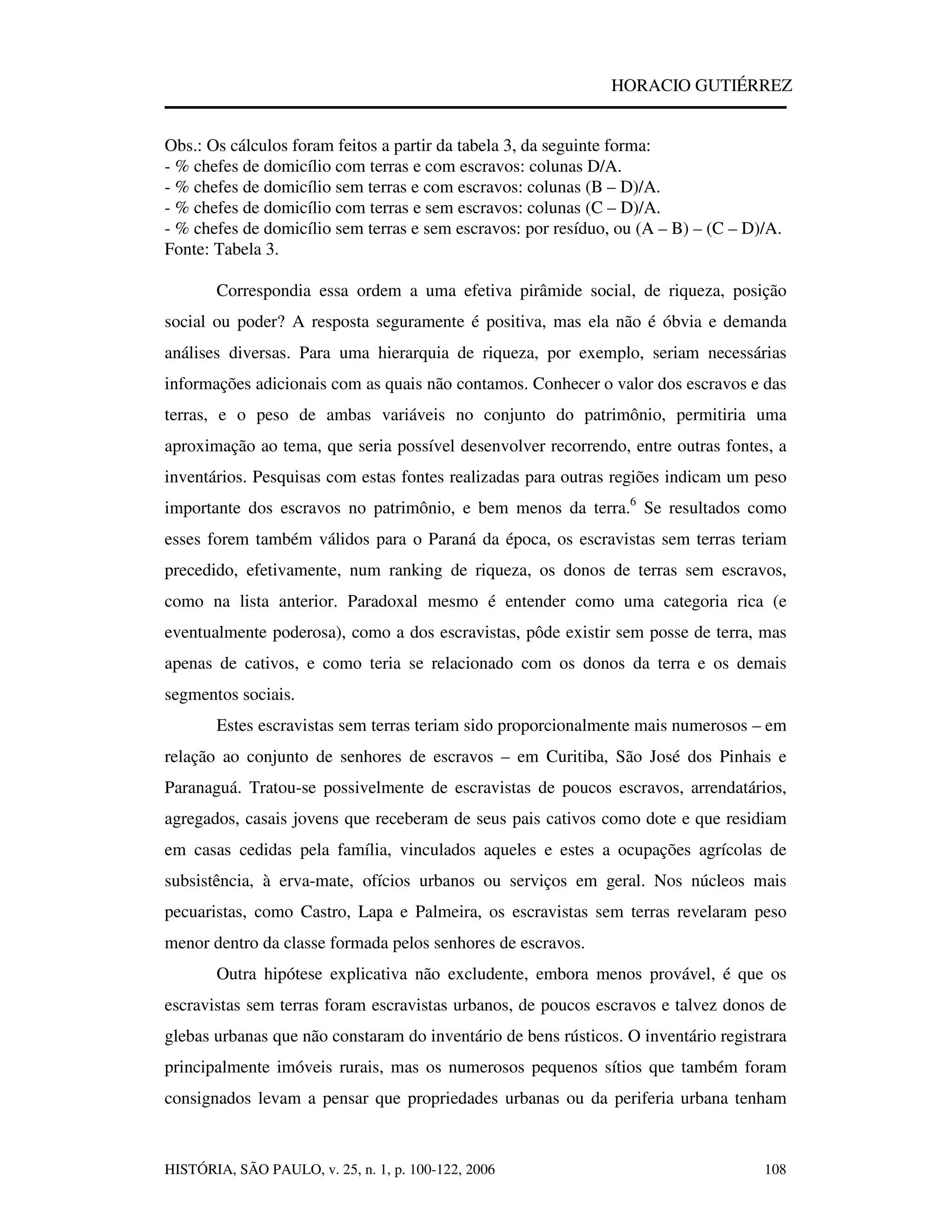 Donos De Terras E Escravos No Paraná