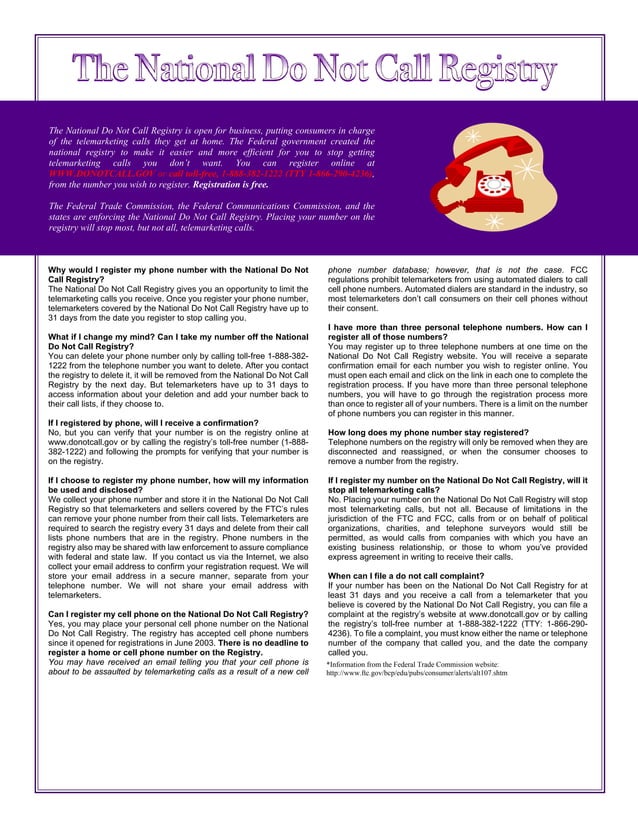 Do Not Call List PDF