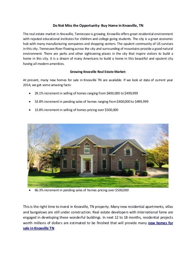 Do Not Miss the Opportunity Buy Home in Knoxville, TN