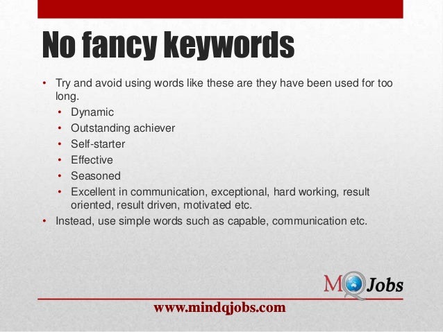 words not to use on a resumes