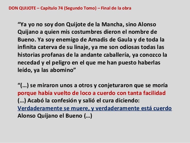 Don Quijote Capitulo 74 Analisis