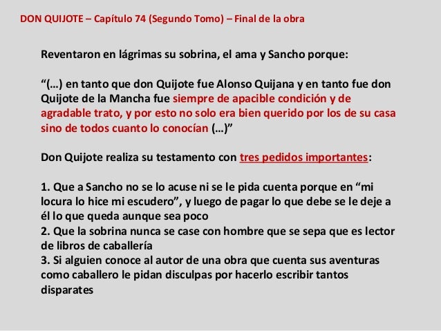 Don Quijote Capitulo 74 Analisis