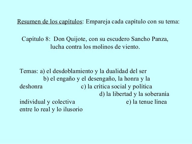 Resumen Capitulo 8 Don Quijote