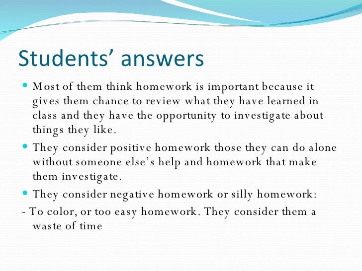 students thoughts on homework