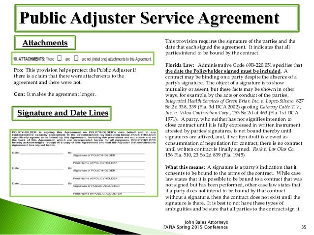 adjuster contract for public the drop on ball Requirements Contract Don't and