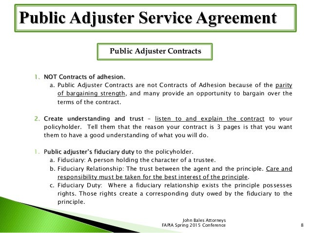 dont drop the ball on contract requirements and performance for pub public adjuster release form