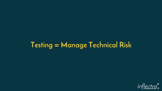 ®
Testing = Manage Technical Risk
 